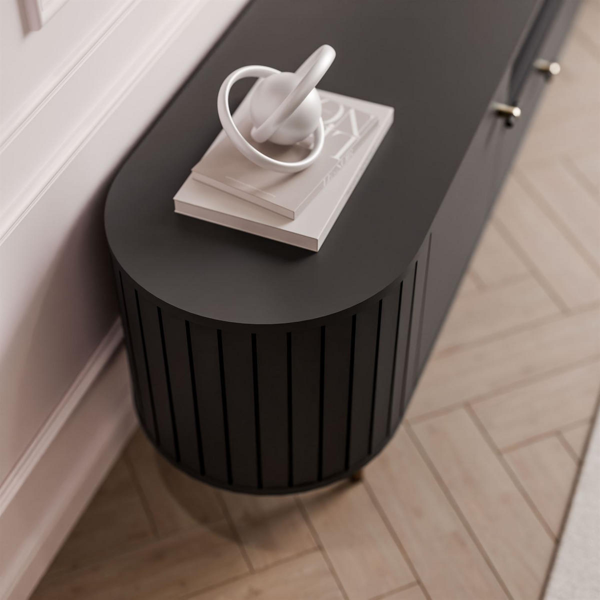 TV-ELEMENT ELODIE mit Schublade Schwarz - Schwarz, Holzwerkstoff (180/49/40cm) - Lookway