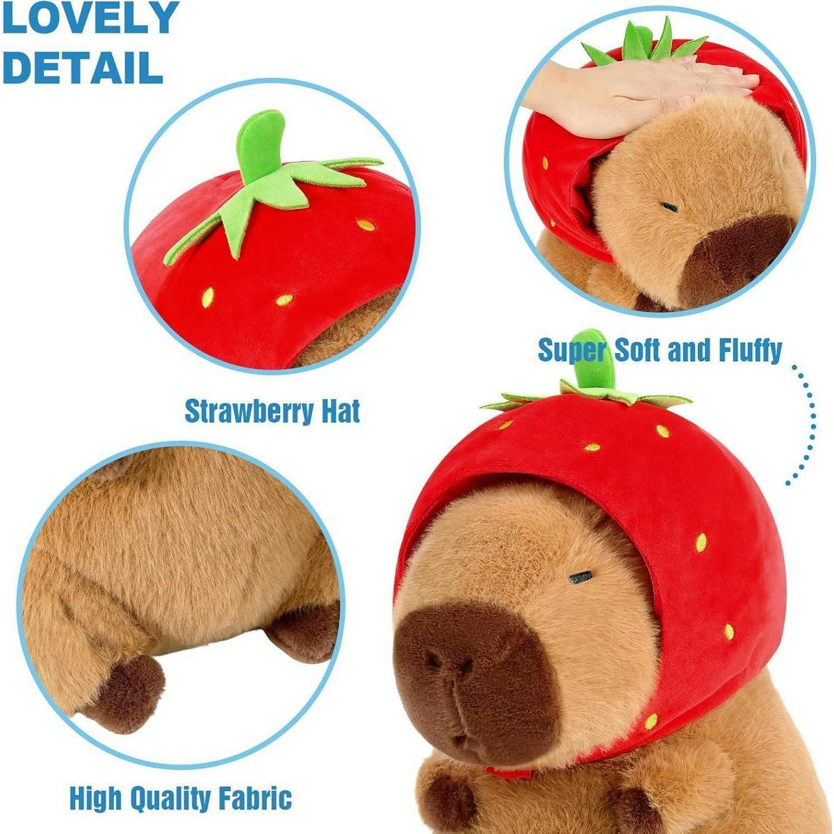 PLÜSCHTIER Capybara Erdbeere 35 cm - Multicolor, Textil (35/35cm)