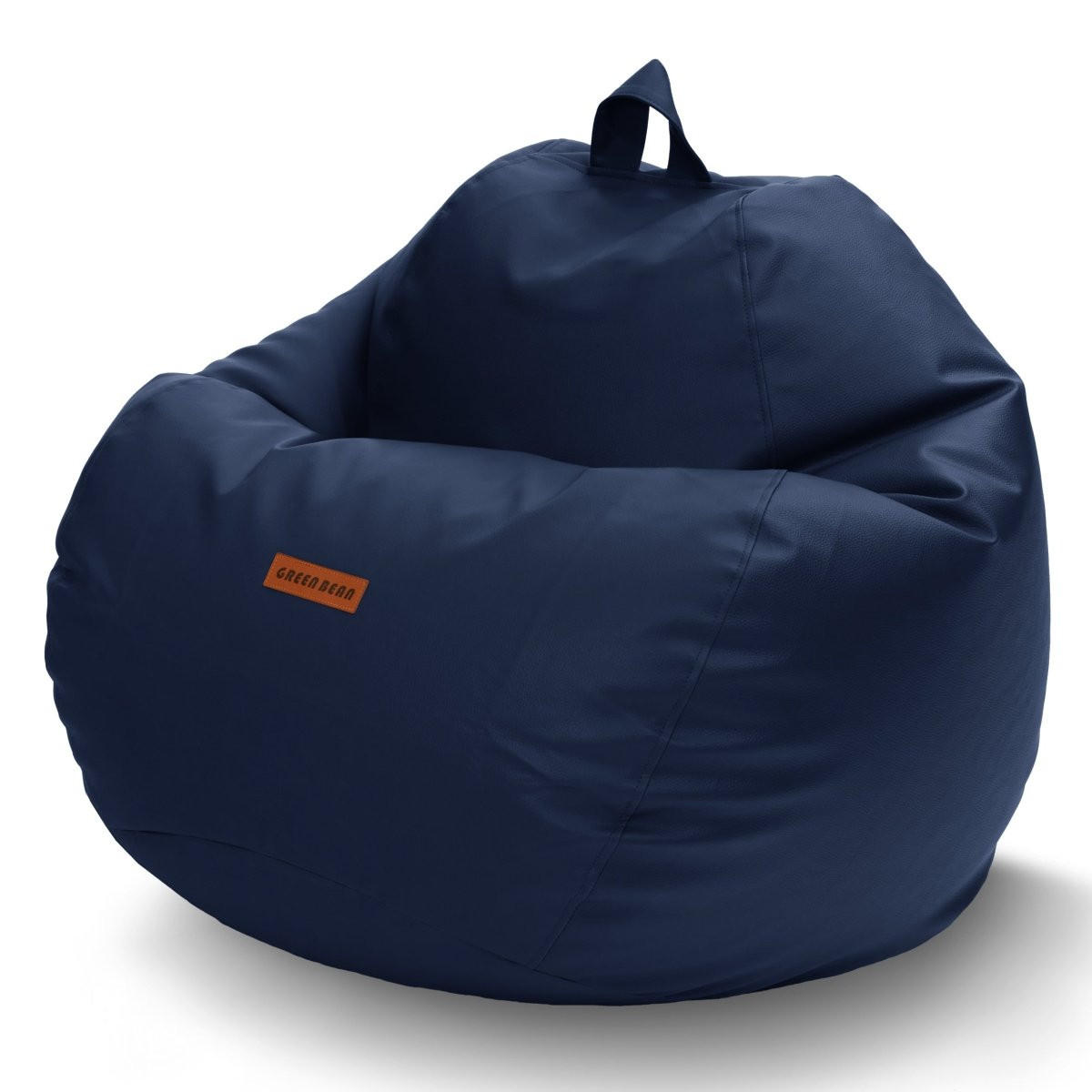 INDOOR SITZSACK Scoop Kunstleder - Dunkelblau, Textil (90/70/70cm) - Green Bean