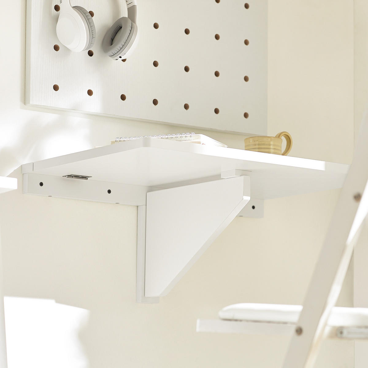 WANDKLAPPTISCH Weiß 60x40cm - Weiß, Holzwerkstoff (60/6/40cm) - SoBuy