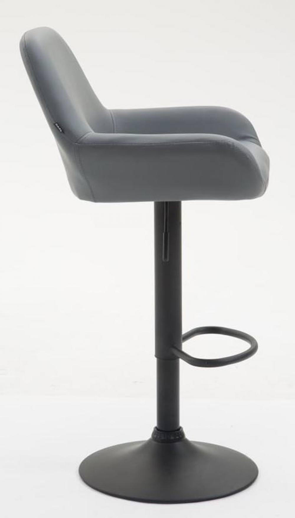 BARHOCKER 2er Set Lederlook grau - Schwarz/Grau, Textil/Metall (51/89/52cm) - CLP