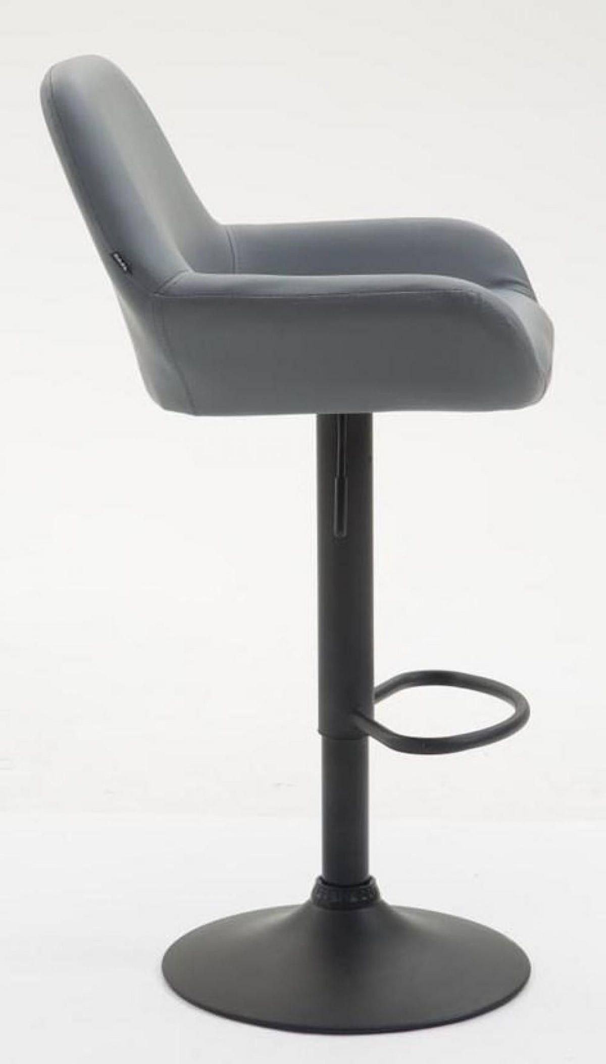 BARHOCKER 2er Set Lederlook grau - Schwarz/Grau, Textil/Metall (51/89/52cm) - CLP