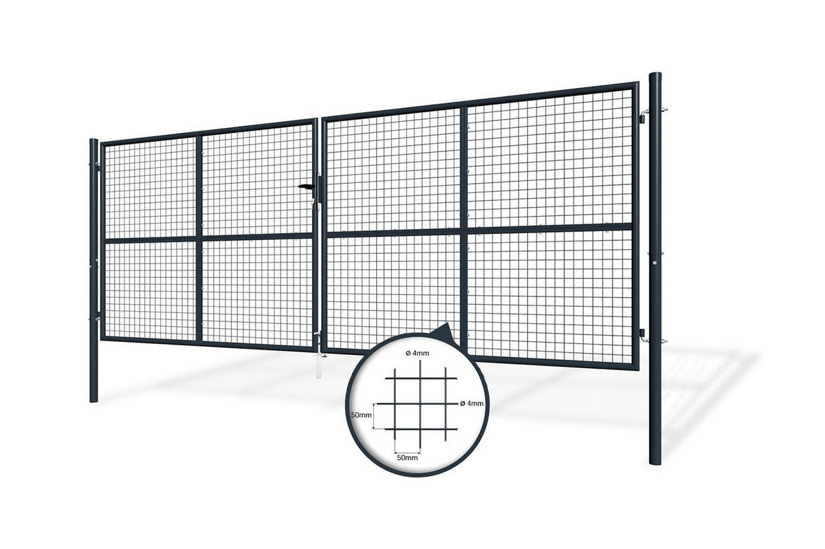 ZAUNTOR Olga Grau 4m H.150cm - Grau, Metall (406/156cm) - Casanoov