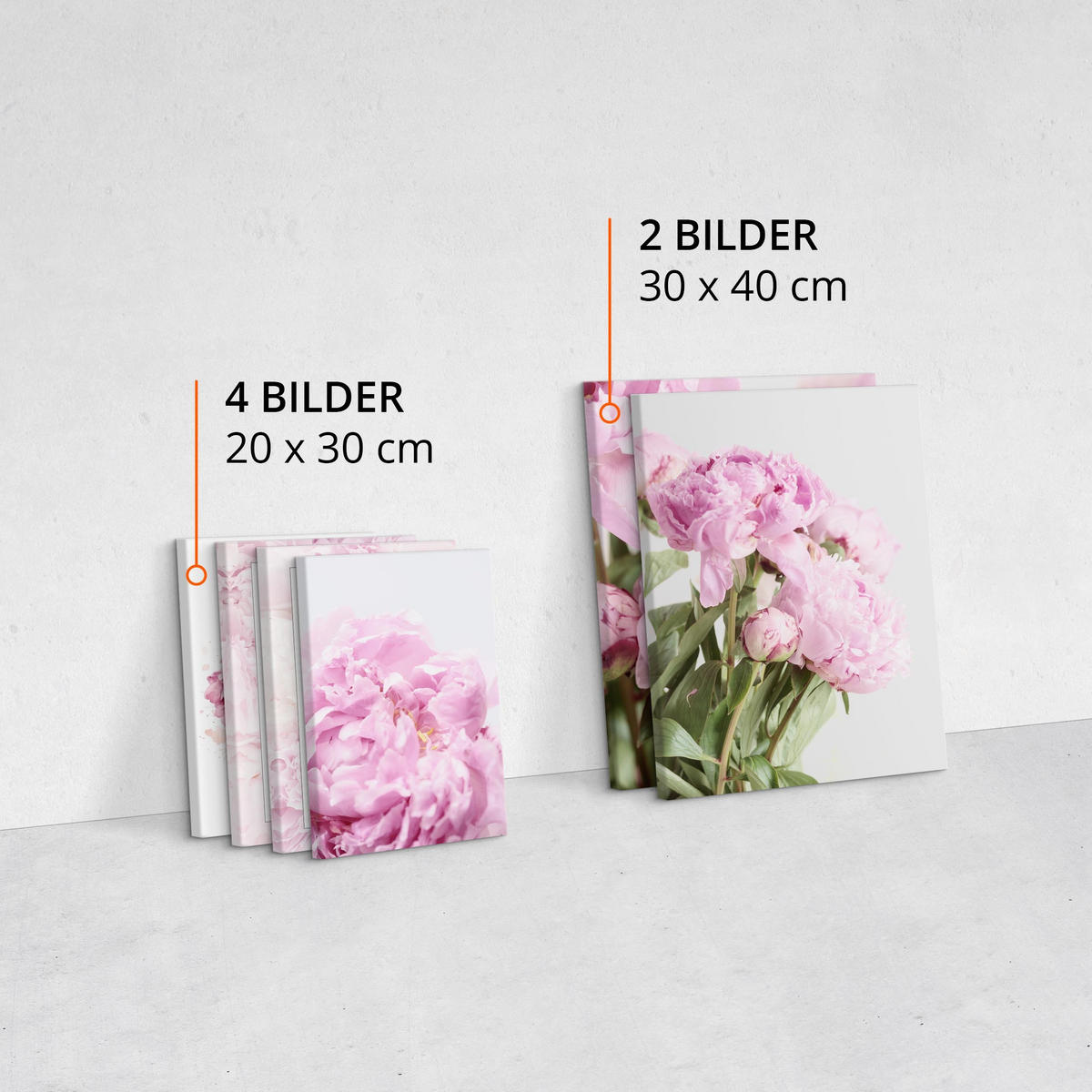 LEINWANDBILDER 6-er Set Blumen Zitate - Beige/Schwarz, Textil (90/80cm) - Muralo