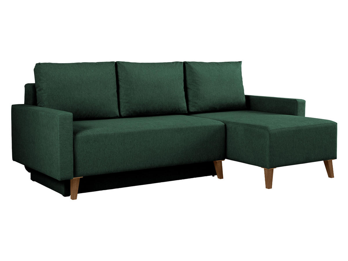 ECKSCHLAFSOFA Oviedo - Grün, Holz/Kunststoff (225/140cm) - MIRJAN24