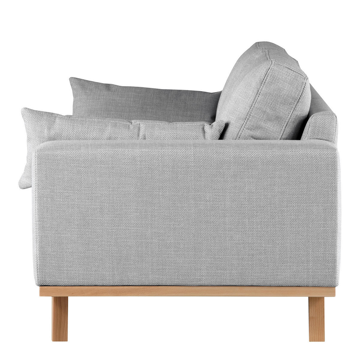 2-SITZER SOFA - Buchefarben/Hellblau, Buchenholz/Textil (197/81/88cm) - home24