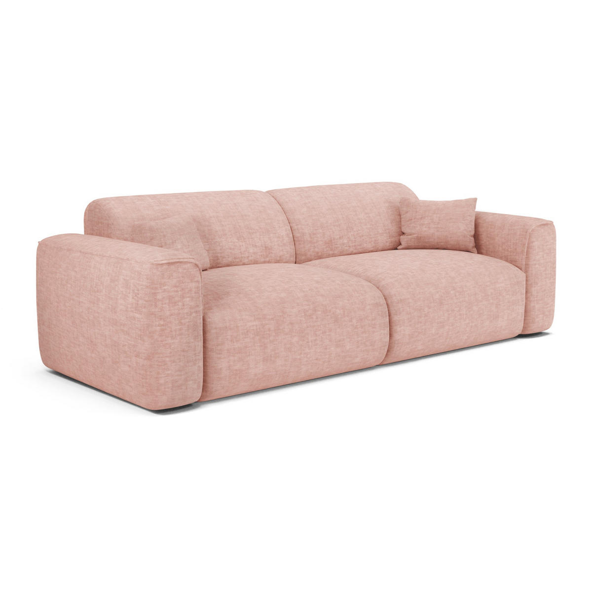 SCHLAFSOFA GERADE Texturierter Samt Vintage Pink 240cm - Pink, Textil (240/73/97cm) - Sia Home