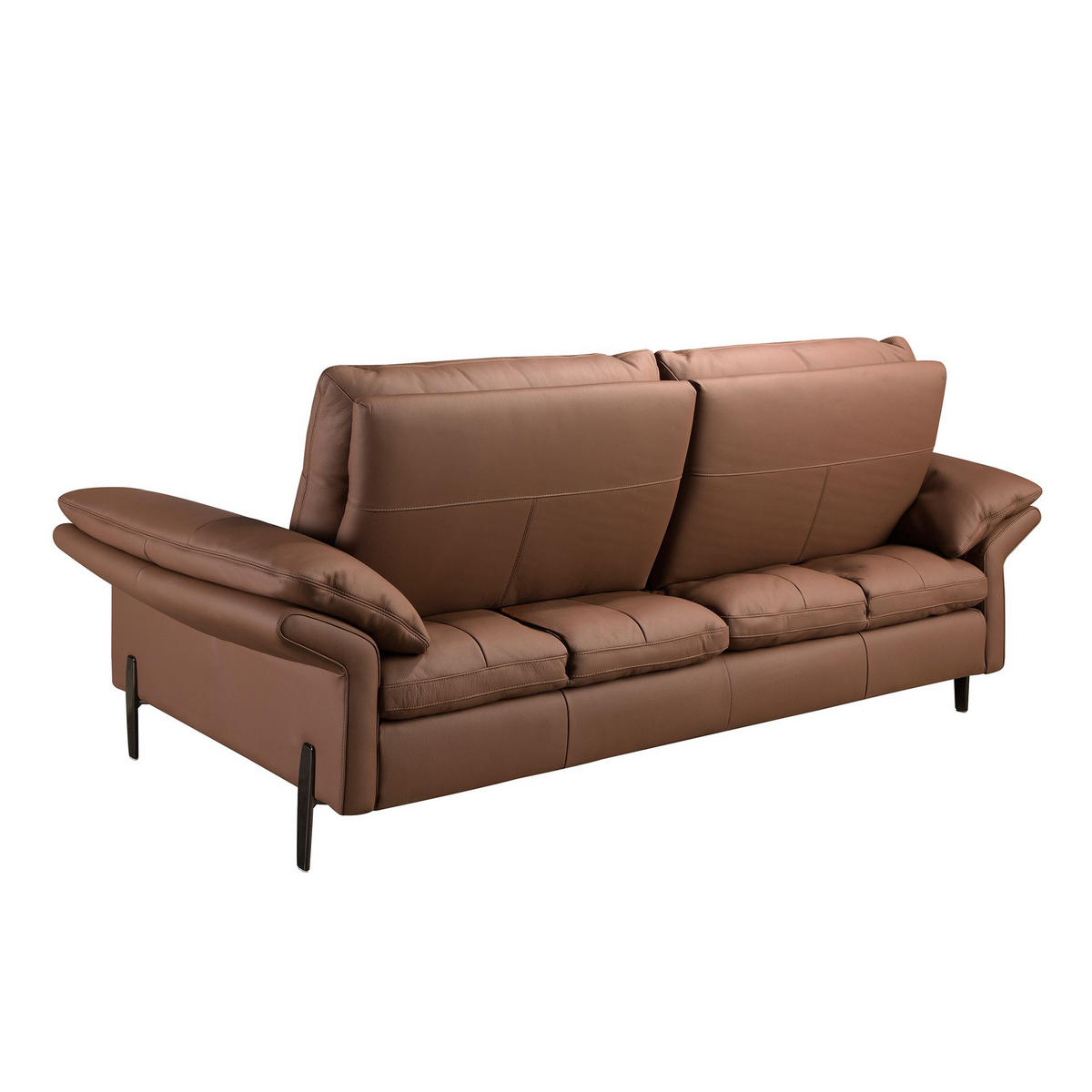 SOFA 3-Sitzer-Sofa aus braunem Leder 208/118/94 cm - Chromfarben/Braun, Leder/Holz (208/94/118cm) - ANGEL CERDA
