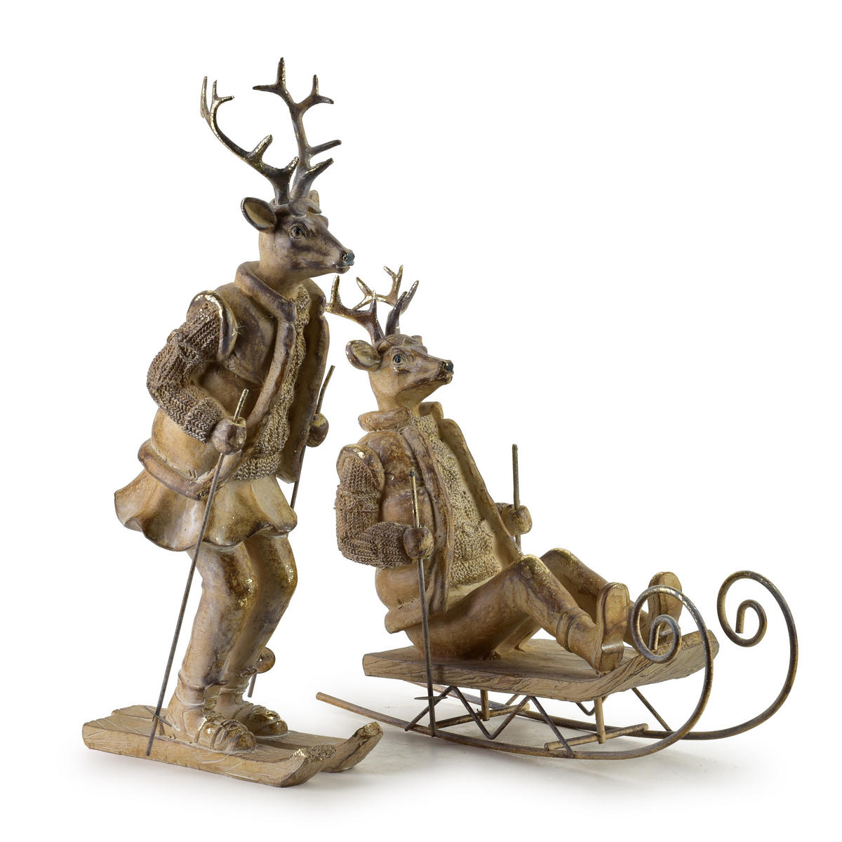 DEKOFIGUR Santa Lila Braun 16x11x32,5 cm Kunststoff - Braun, Kunststoff (11/32.5/16cm) - Mondex