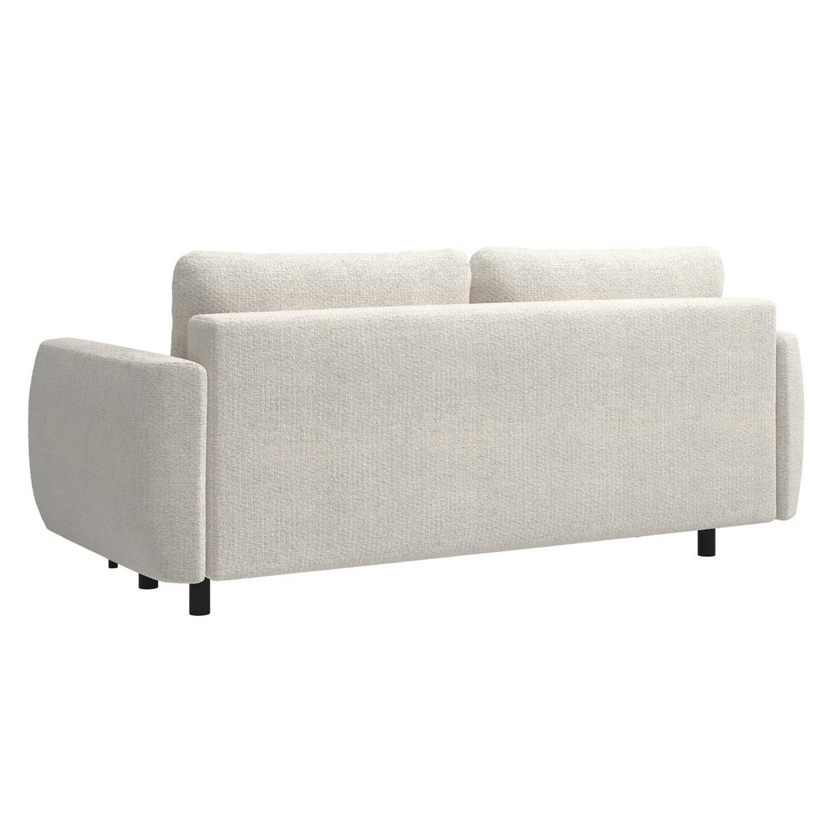 SOFA Rane Cremeweiß mit Schlaffunktion - Creme/Schwarz, Textil/Metall (236/90/102cm) - Selsey
