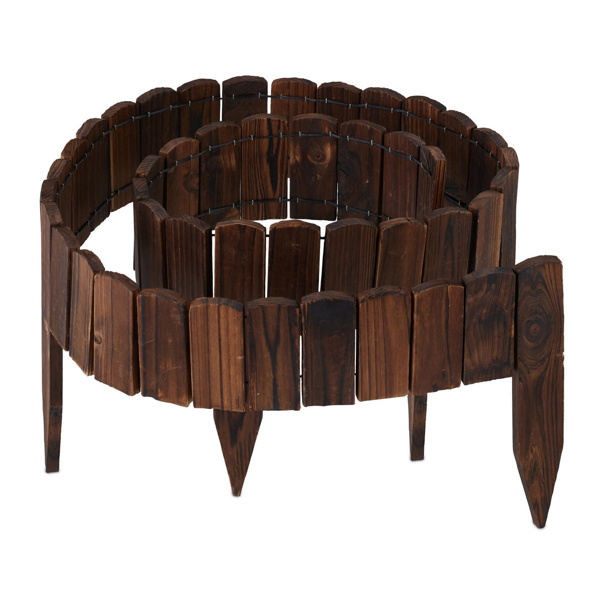 BEETEINFASSUNG - Dunkelbraun, Holz (200/25/1cm) - Relaxdays