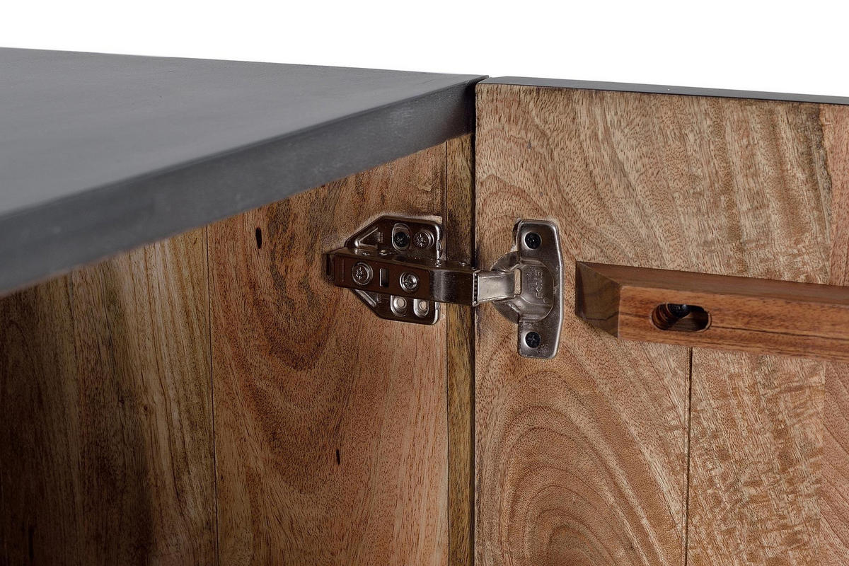 SIDEBOARD aus Mangoholz und Metall - Dunkelbraun, Holz (45/77/173cm) - Giner y Colomer