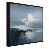 BILDER mit Rahmen Meer Abstraktion Blau 30x30 cm - Multicolor, Metall (30/30cm) - Wallarena