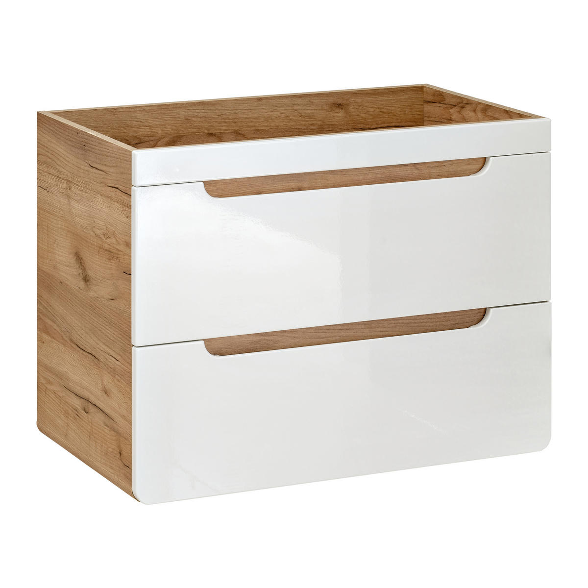 WASHTISCHKOMBI ARVIDA SET2 Eiche Weiß - Weiß, Glas/Holzwerkstoff (80/59/46cm) - Komodee