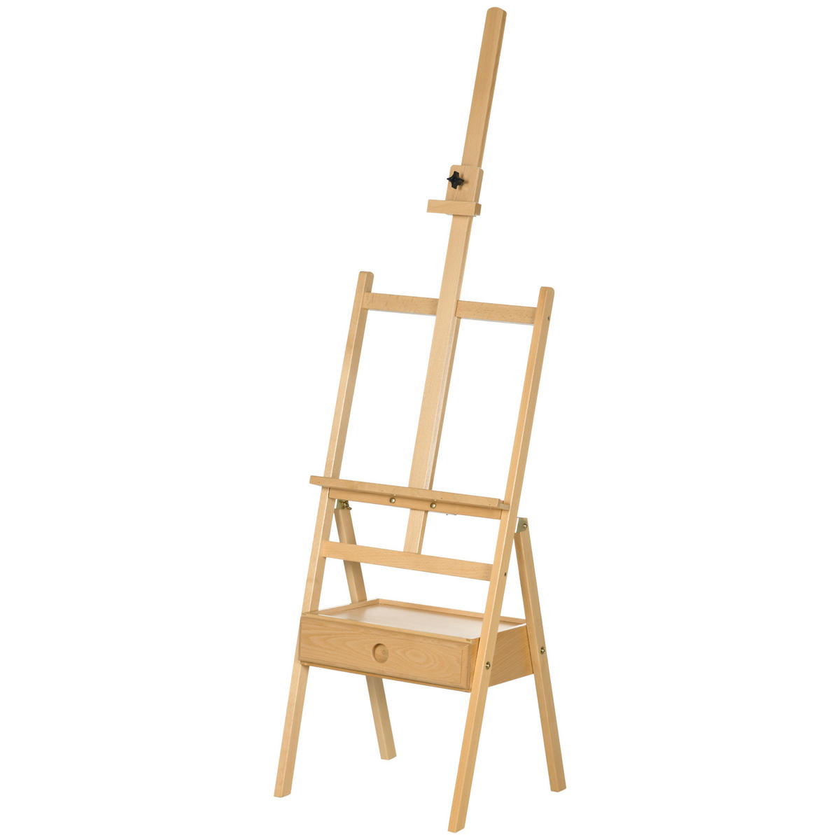 MALSTAFFELEI DE-16685 mit Schublade und höhenverstellbar Natur - Naturfarben, Holzwerkstoff (43/190/43.5cm) - ComfortXL