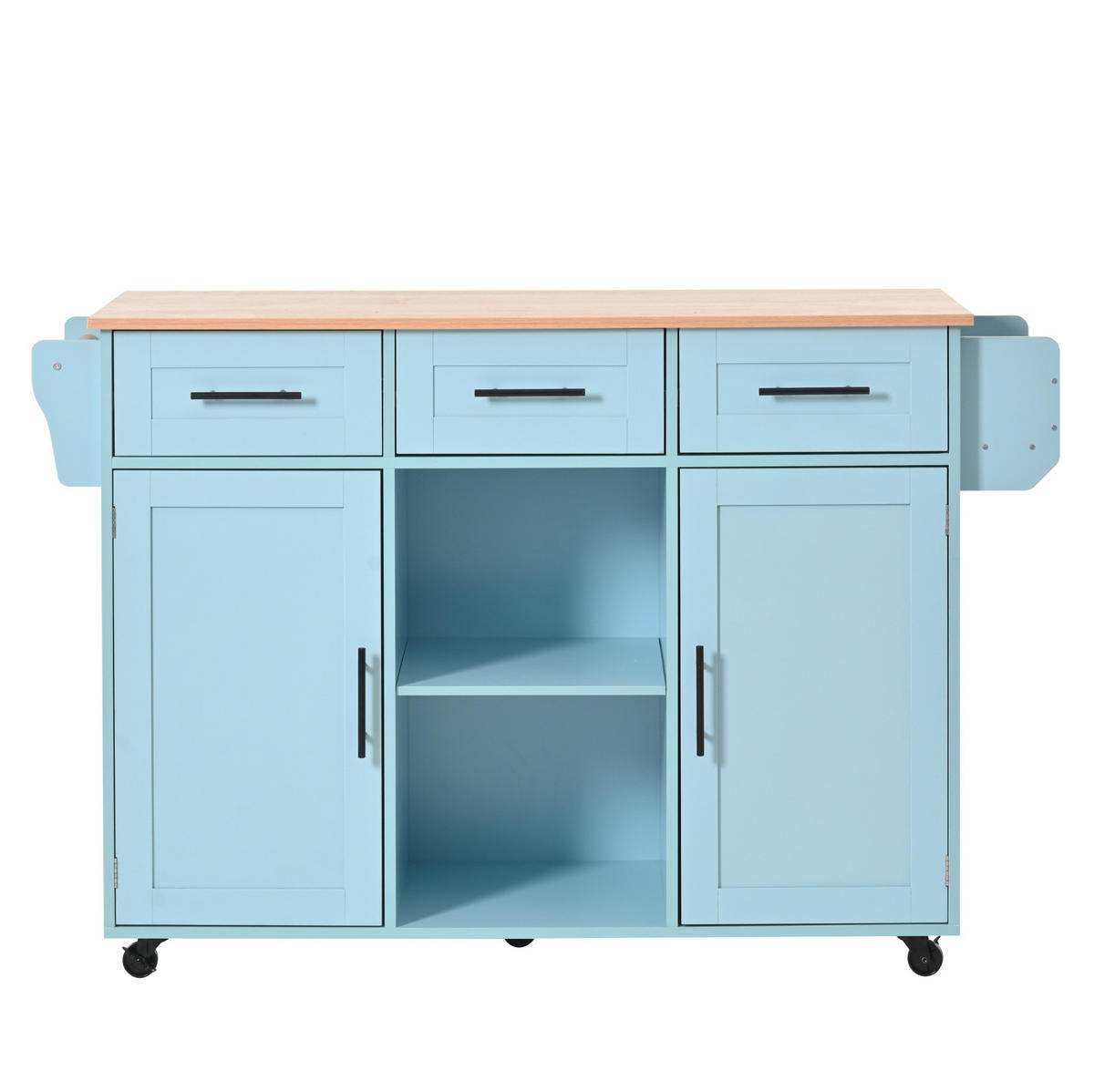KÜCHENINSEL 139/46/91,5 cm blau aus MDF mit Klappplatte - Blau, Holzwerkstoff (139/91.5/46cm) - OKWISH