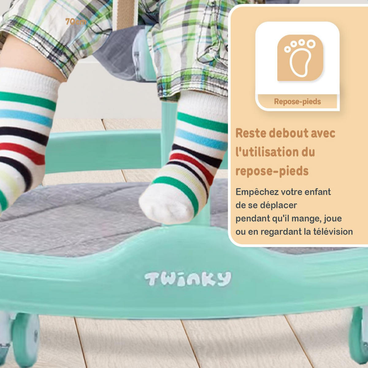 LAUFLERNWAGEN mit Spielset & Bodenmatte Mint Grün - Mintgrün, Kunststoff (70/70cm) - Twinky