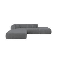 ECKSOFA Ottomane Links OVLY-L 289x176x71 Dunkelgrau Cord - Dunkelgrau/Anthrazit, Holzwerkstoff/Kunststoff (176/289cm) - ALTDECOR