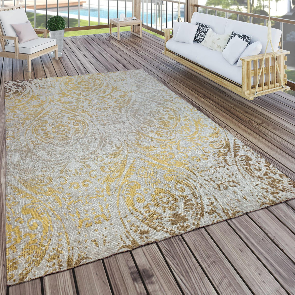 OUTDOORTEPPICH 160/220 cm Artigo 415 - Gelb, Kunststoff (160/220cm) - Paco Home