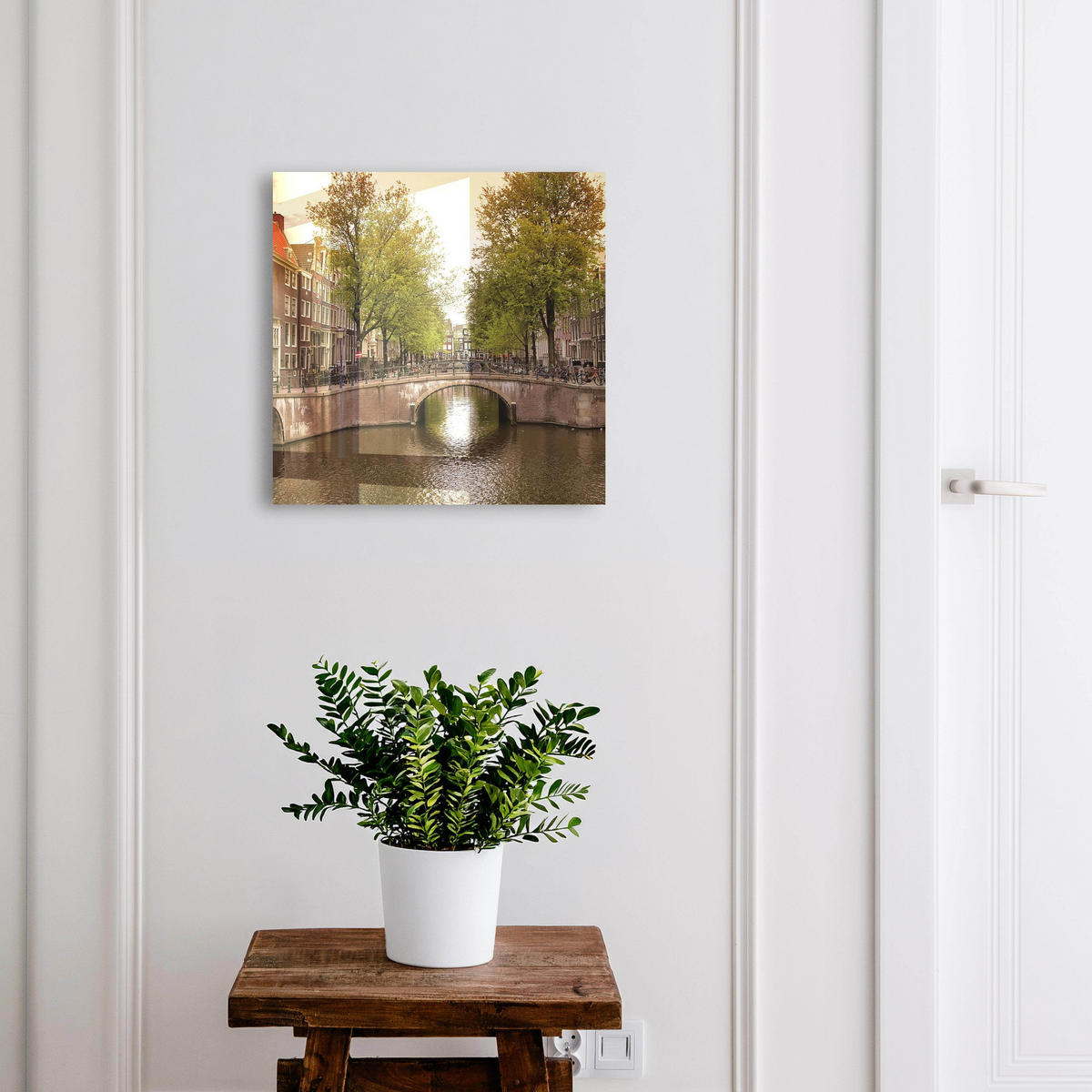 SCHLÜSSELBOX Schwarz 30x30 cm- Türöffnung nach rechts - Stadtkanal - Grün, Metall (30/30/5cm) - TULUP