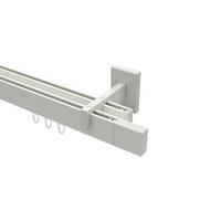 INNENLAUF-GARDINENSTANGEN-SET Smartline Lox 480 cm (geteilt in 3 x 160 cm), 2-läufig, 14x35 mm Weiß - Weiß, Metall (480cm) - INTERDECO