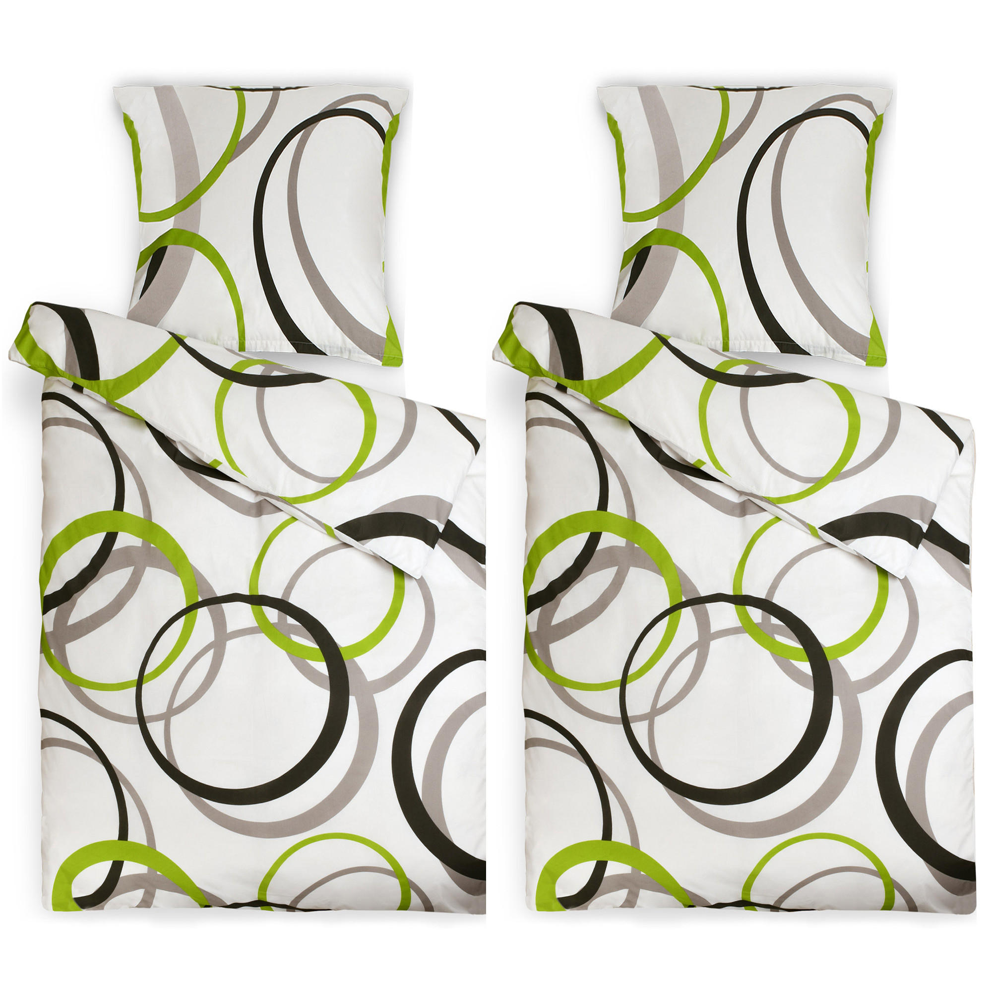 BETTWÄSCHE Nina 135x200cm + Kissenbezug 80x80cm Ornamente Renforcé 2er Set - Multicolor, Textil (200/135cm)
