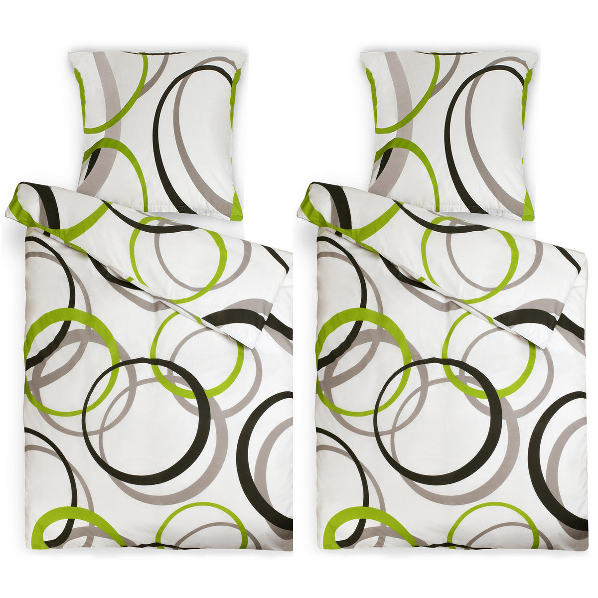 BETTWÄSCHE Nina 135x200cm + Kissenbezug 80x80cm Ornamente Renforcé 2er Set - Multicolor, Textil (200/135cm)