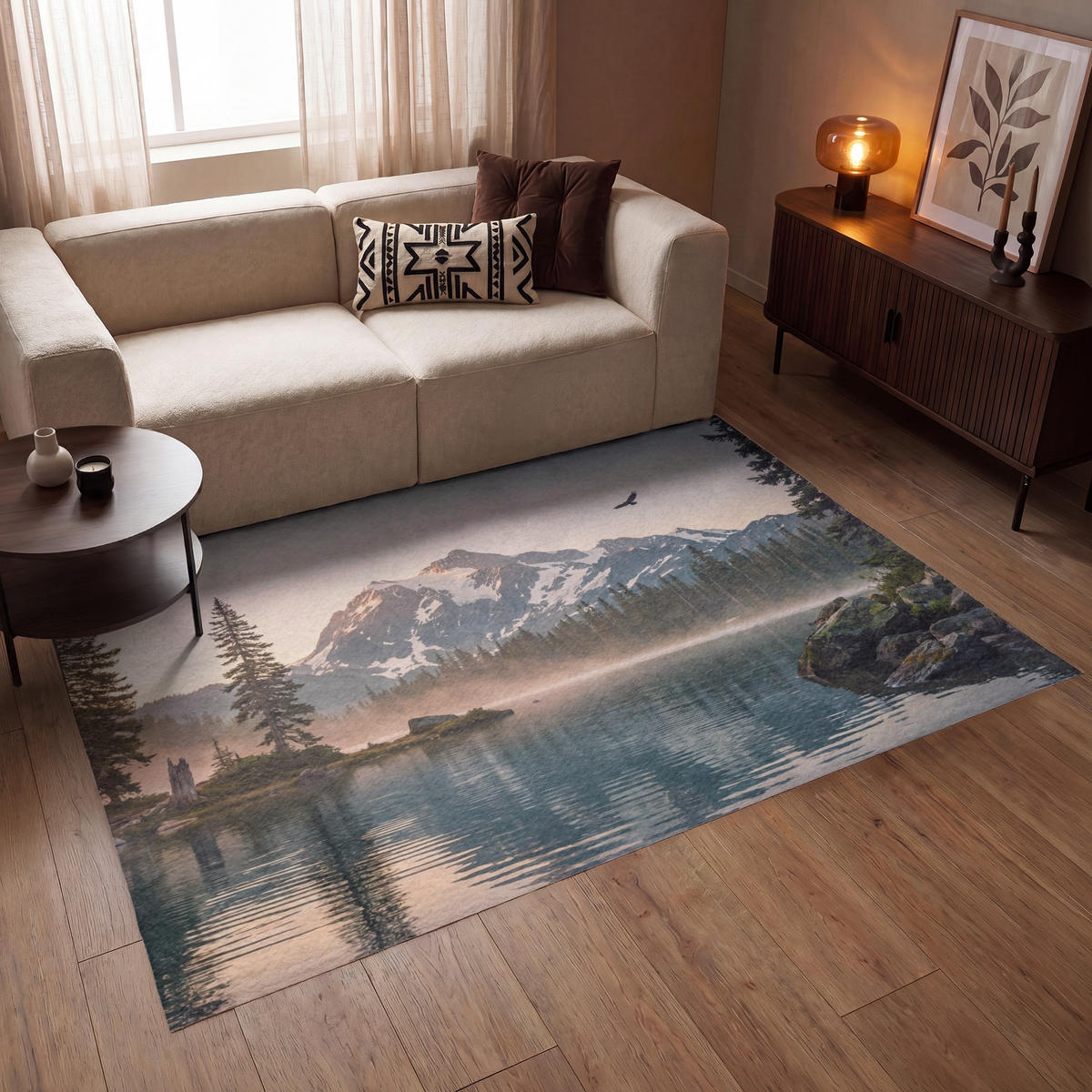 KOBERCE - Hory - Voda - Stromy - 200x140 cm - viacfarebná, textil/plast (200/0.4cm) - OnlyWow