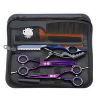 HAARSCHERE Set 5,5 Zoll Lila 440C Edelstahl - Lila, Metall (9.6/3.1/21.8cm)