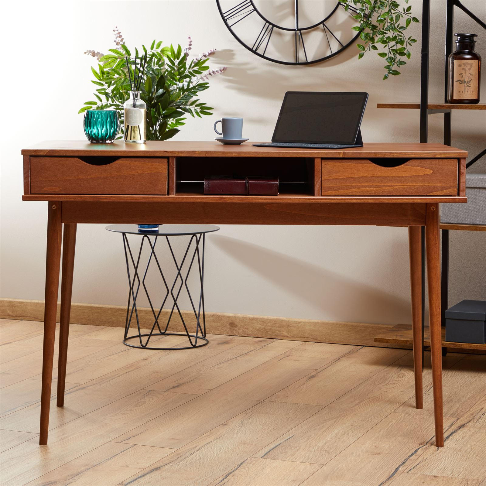 SCHREIBTISCH STEFANO - Kastanienfarben, Holz (50/110/75cm) - IDIMEX