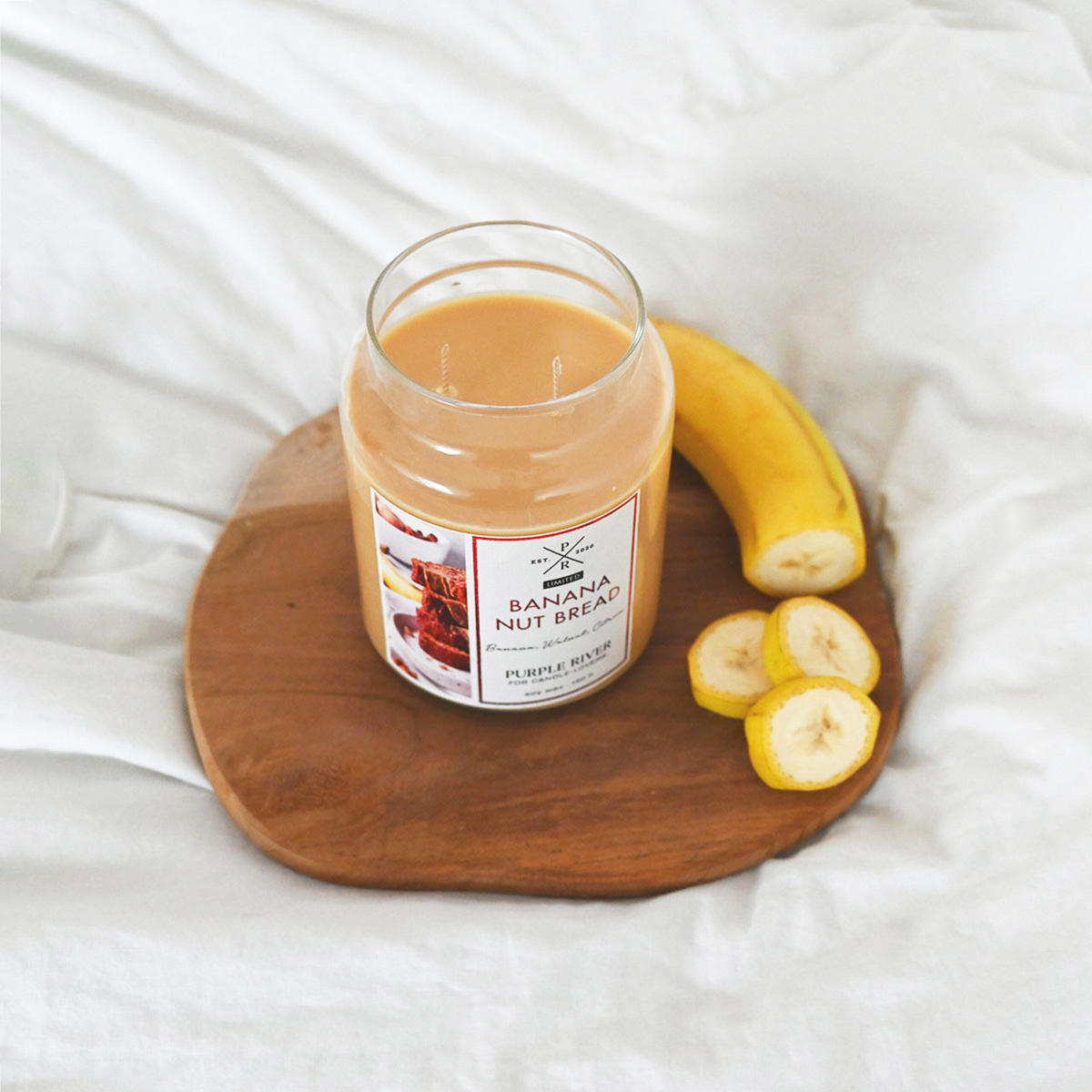 DUFTKERZE Purple River - Gelb, Naturmaterialien/Glas (18cm)