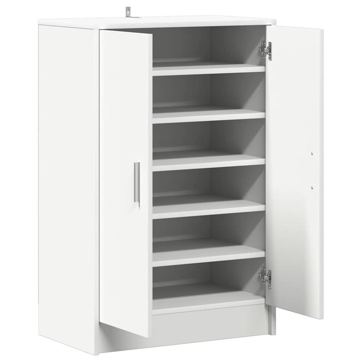 SCHUHSCHRANK Weiss 60/35/92 Cm Holzwerkstoff - Weiß, Holzwerkstoff (35/92/60cm) - vidaXL