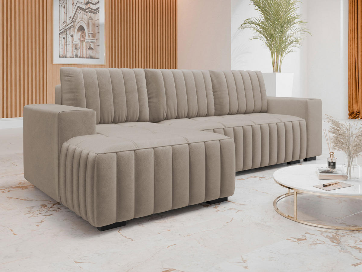 COLTAR Hugo, Stanga - maro închis/maro deschis, material textil/lemn (240/140cm)