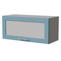 KLAPPHÄNGESCHRANK Bari W4BS/80 WKF Grau / RAL 5024 pastellblau 80 / 32,5 / 36cm Blum Aventos - Blau/Grau, Holz/Holzwerkstoff (80/36/32.5cm) - Feldmann-Wohnen
