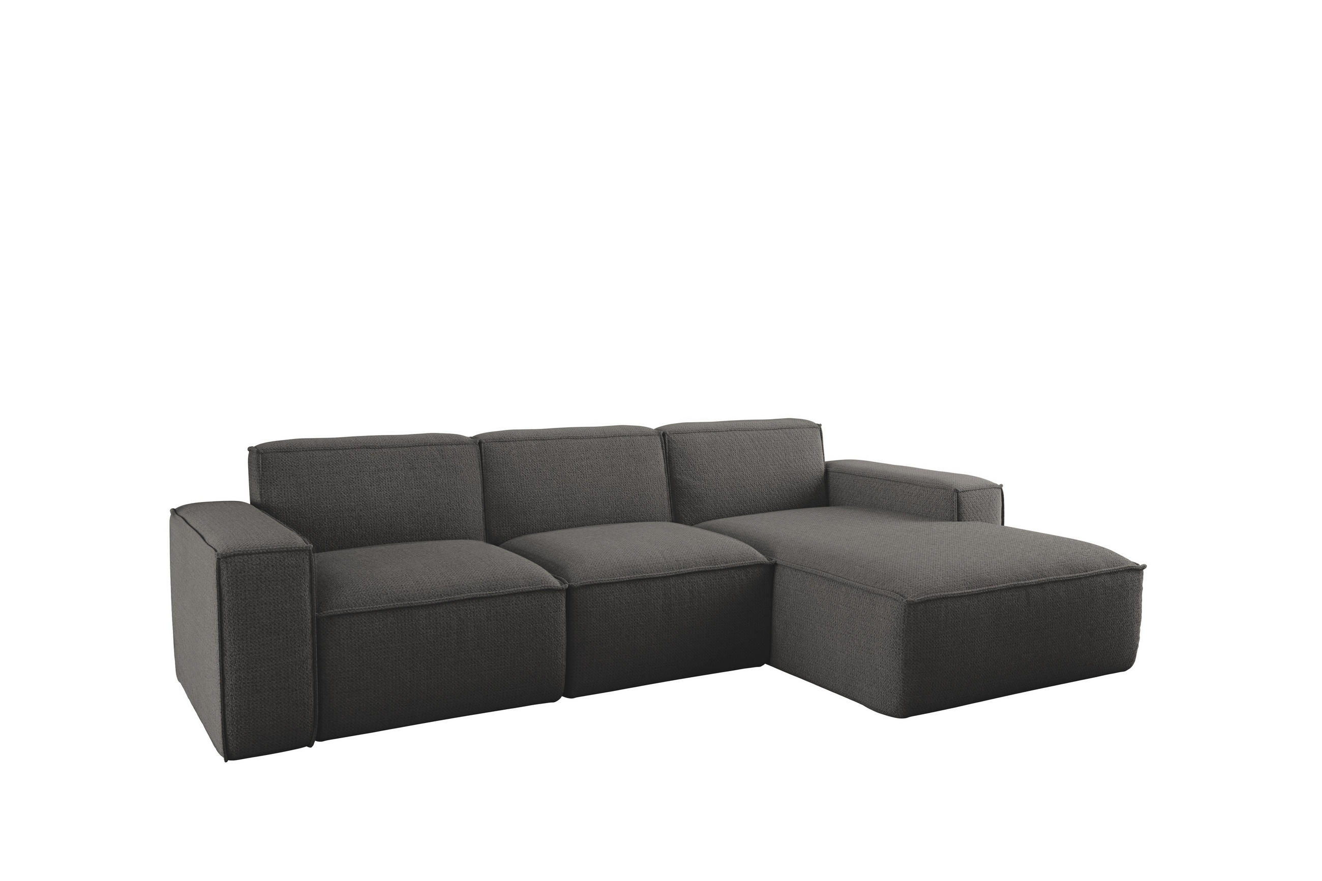 ECKSOFA L-Form Siena Stoff Artico Anthrazit Rechts - Anthrazit, Holz (266/165cm) - Kaiser Möbel