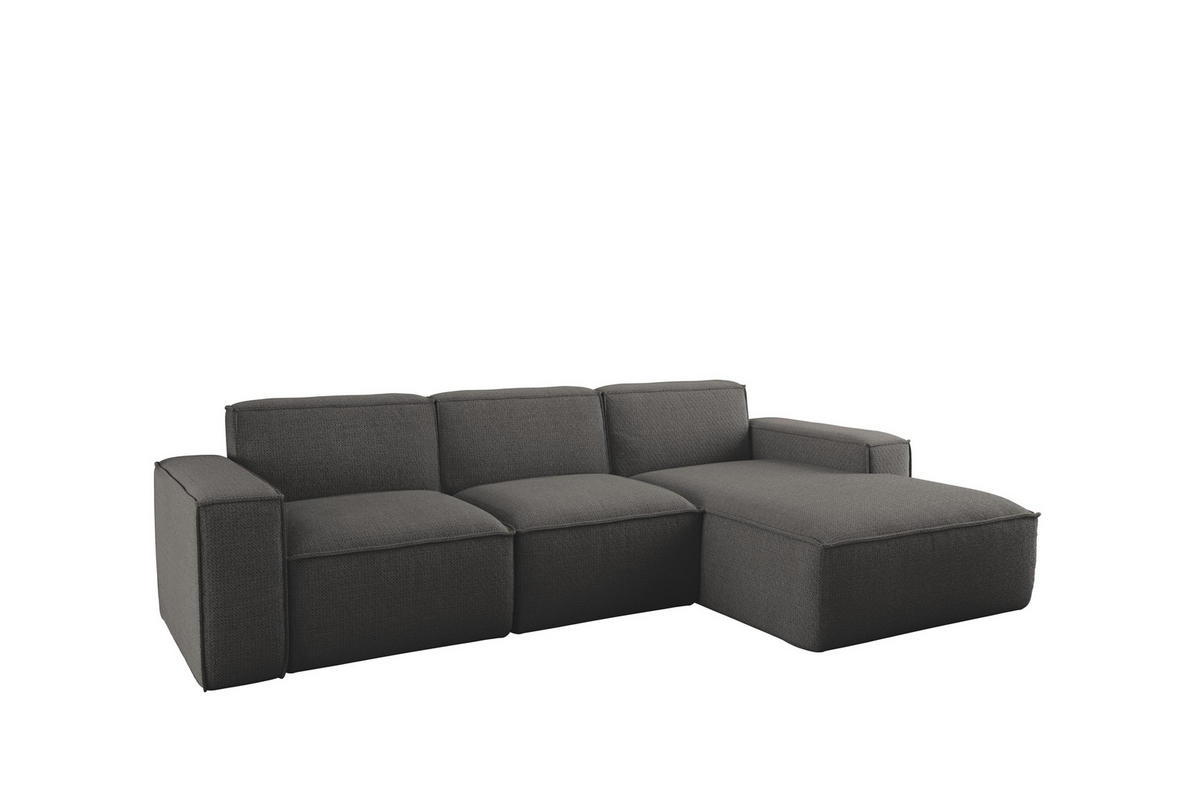 ECKSOFA L-Form Siena Stoff Artico Anthrazit Rechts - Anthrazit, Holz (266/165cm) - Kaiser Möbel