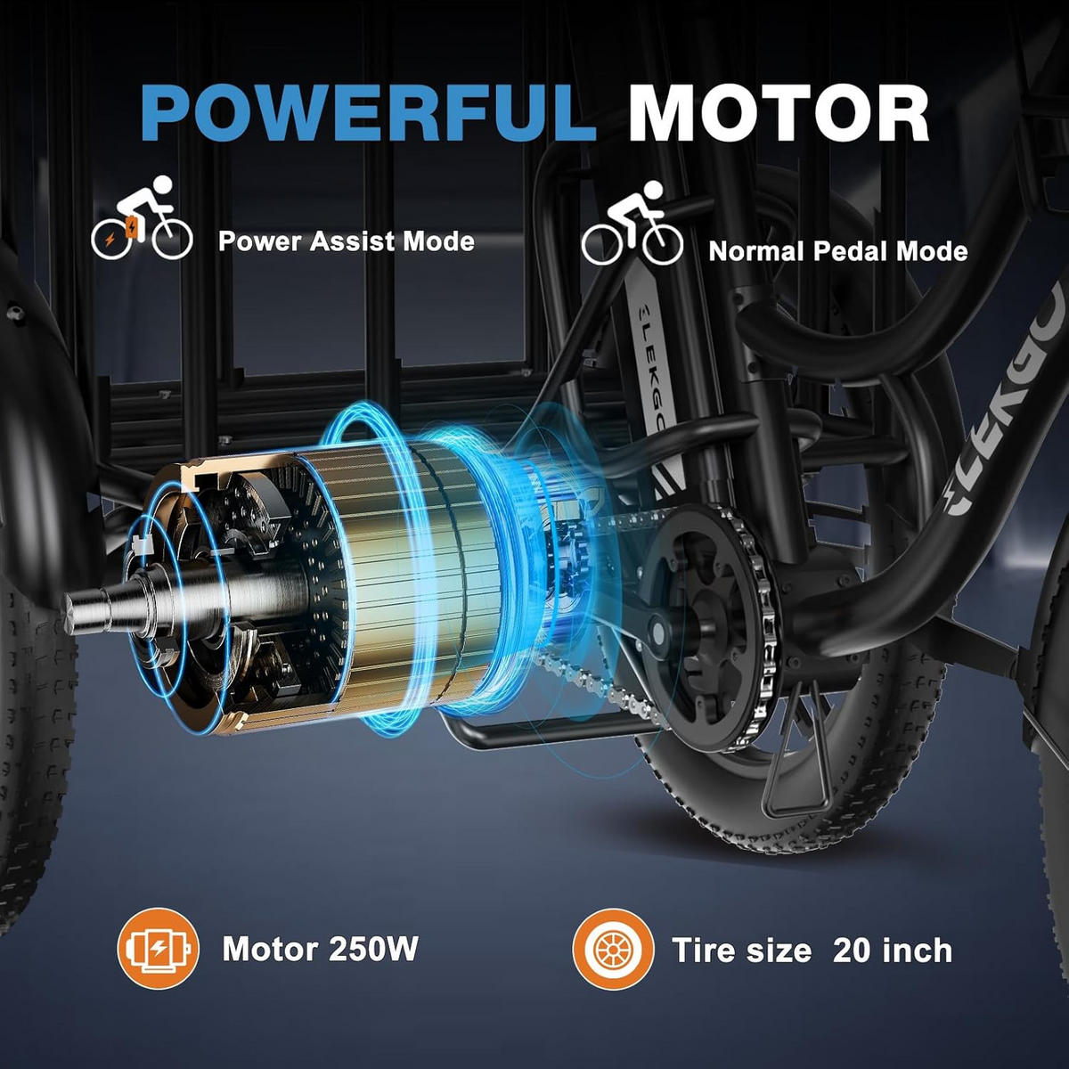 E-BIKE EGO 03S 48V 18Ah großer Front und Heckkorb, max. Zuladung 125 kg - Schwarz, Metall (66cm) - ELEKGO