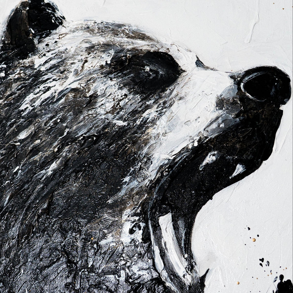 GEMÄLDE Wilder Impuls Schattenfugenrahmen Schwarz 90x90 cm - Schwarz, Holz (90/90cm) - YS-art gallery