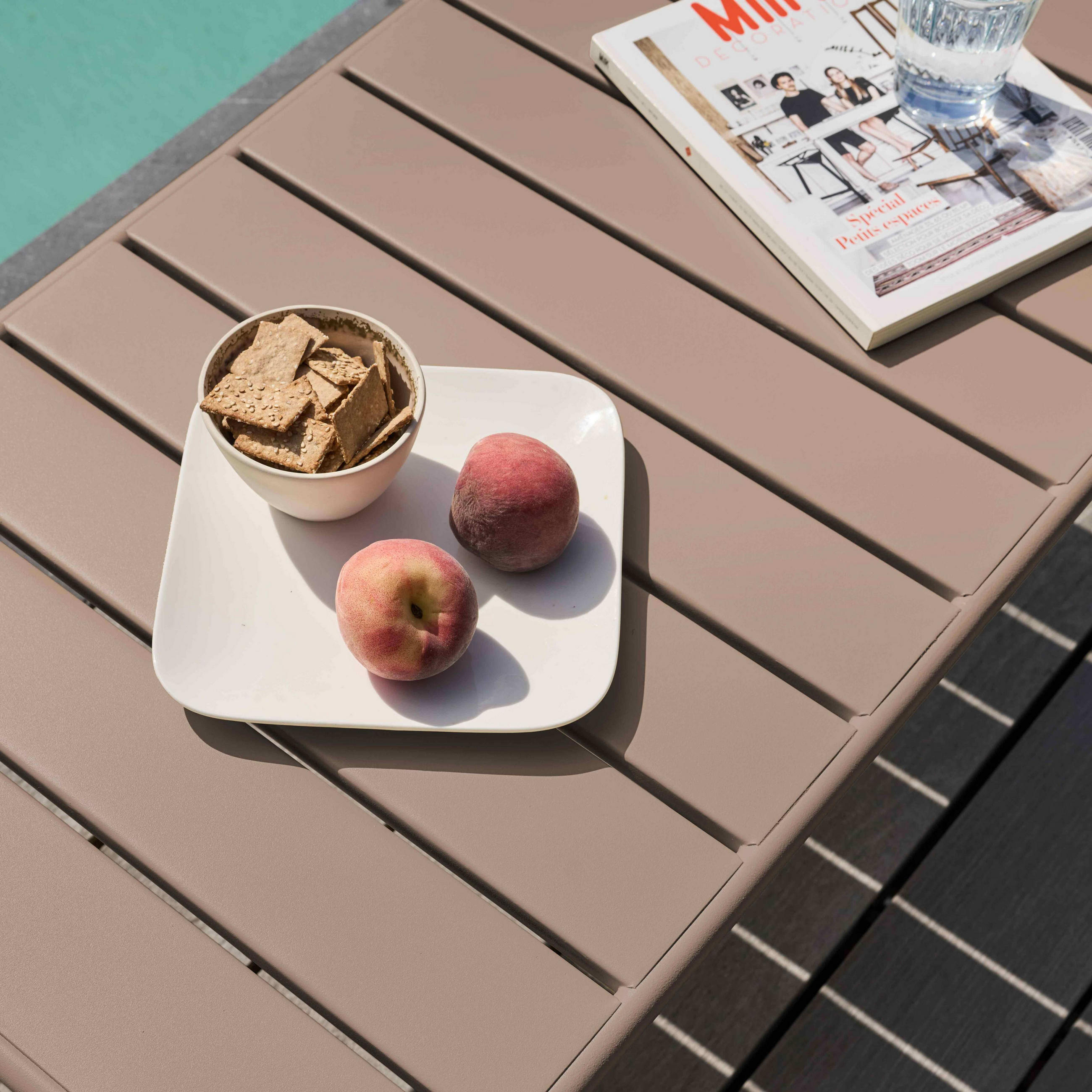 Thumbnail - Oviala Garten-Loungetisch,, Taupe, Metall, Rechteckig, 50x40x90 cm, Loungemöbel, Loungetische