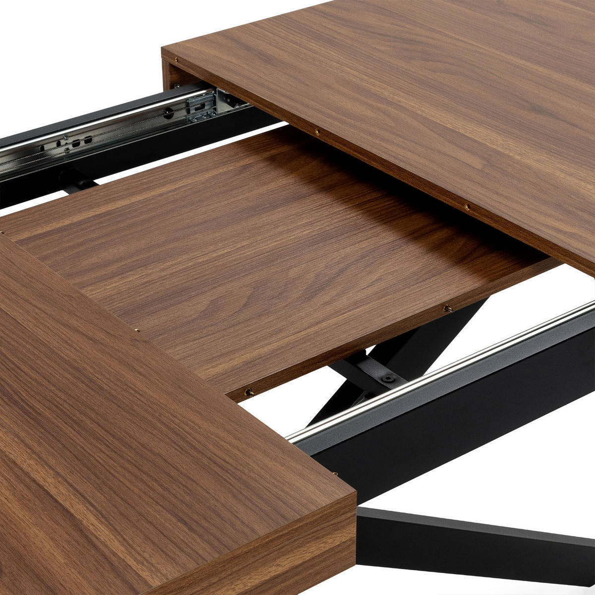 MASA DE MASA Genova cu aspect de nuc comun, 140-180 cm - culoare nucă, compozit lemnos (80/140/75cm) - VS Venta-stock
