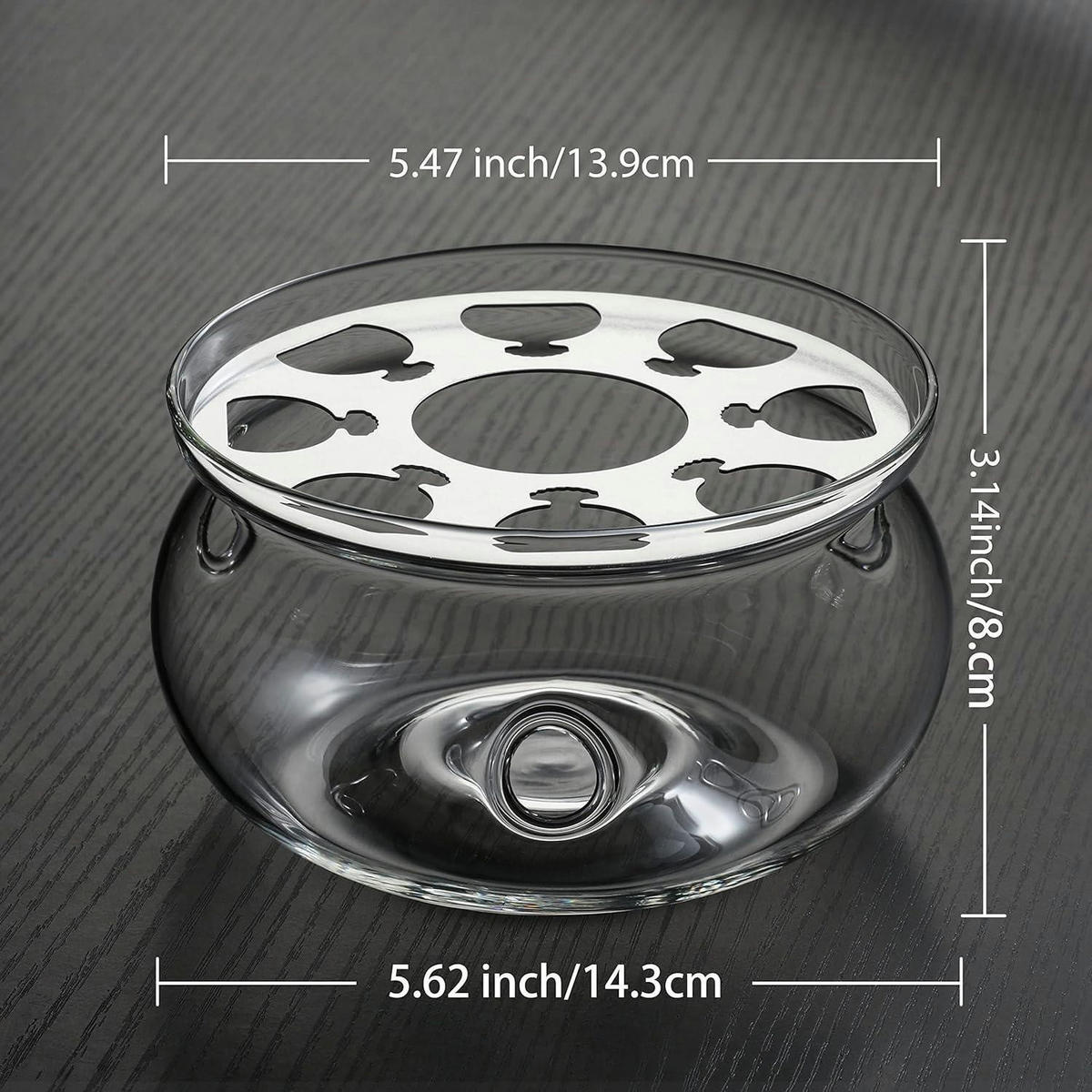 TEEKANNE Set Glas 1 Liter mit 4 Tassen und Teewärmer - Transparent, Glas (15/30cm)