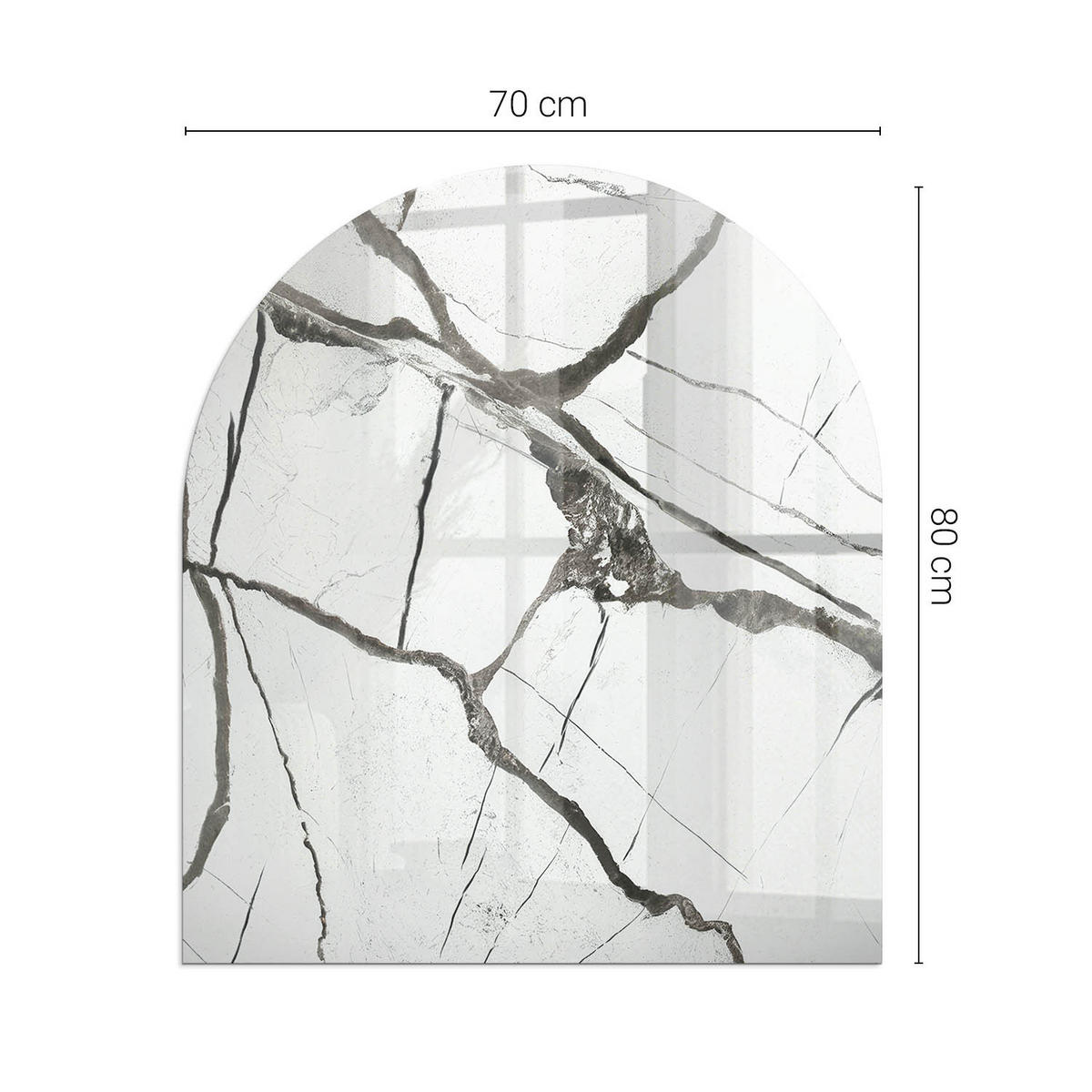 GLASPLATTE für Kamin 80x70 cm Weiß - Weiß, Glas (80/70/0.4cm) - ArtPrintCave