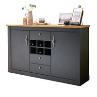 SIDEBOARD grau, Eiche Wotan, Landhaus 169 cm, Kommode mit Soft-Close - Silberfarben/Eiche Wotan, Holzwerkstoff/Kunststoff (169/104/45cm) - Furn.Design