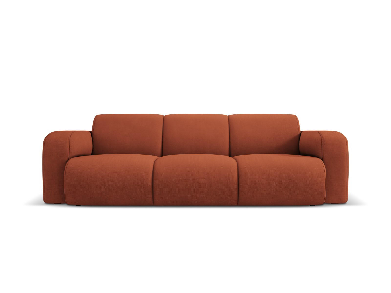 SOFA Molino aus strukturiertem Stoff orange 3 Sitzplätze - Orange, Textil (95/72/235cm) - Micadoni
