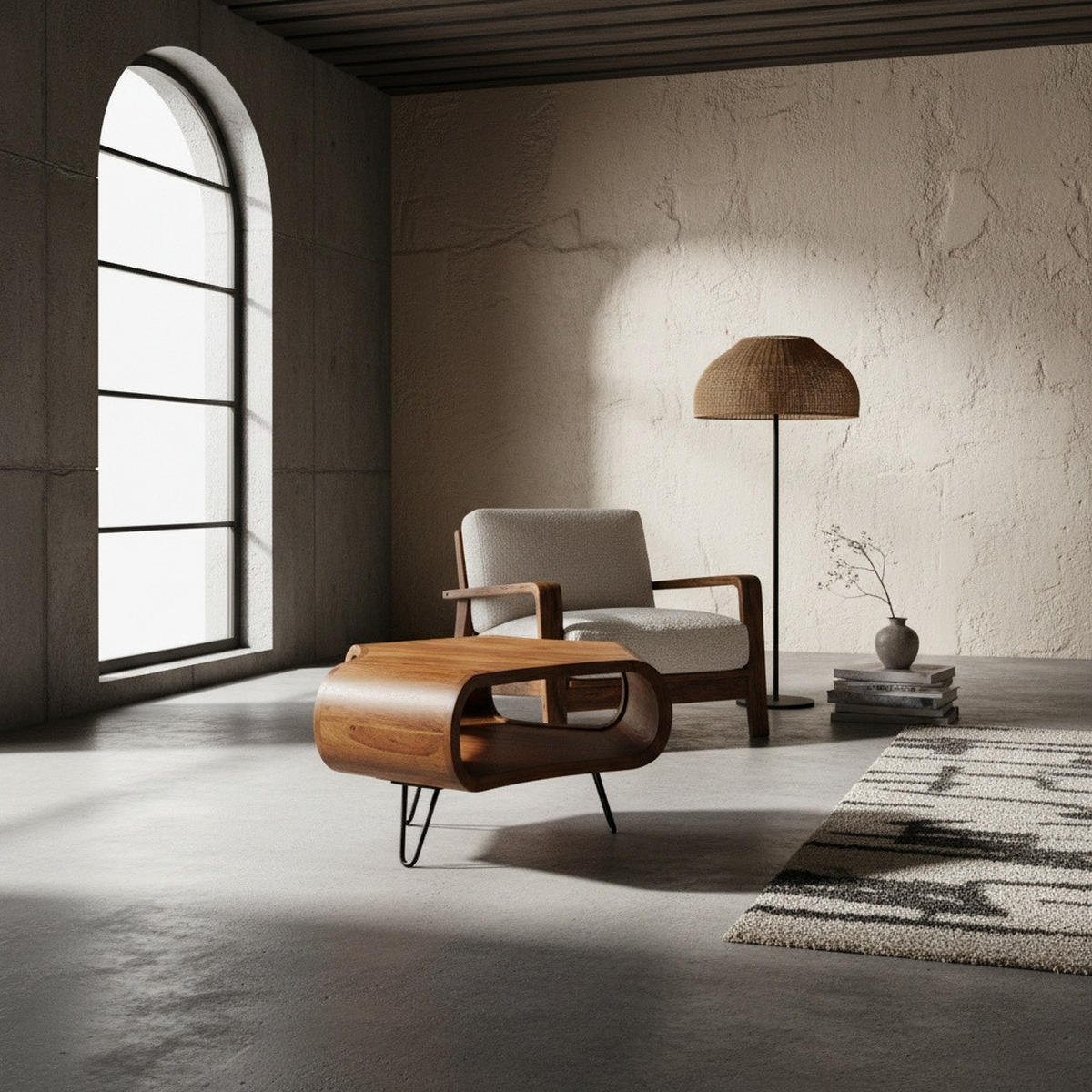 COUCHTISCH Sheesham Holz in Landhaus-Stil mit Stauraum, Maße 55x38x55 cm - Schwarz/Braun, Holz/Metall (55/55/38cm) - KADIMA DESIGN