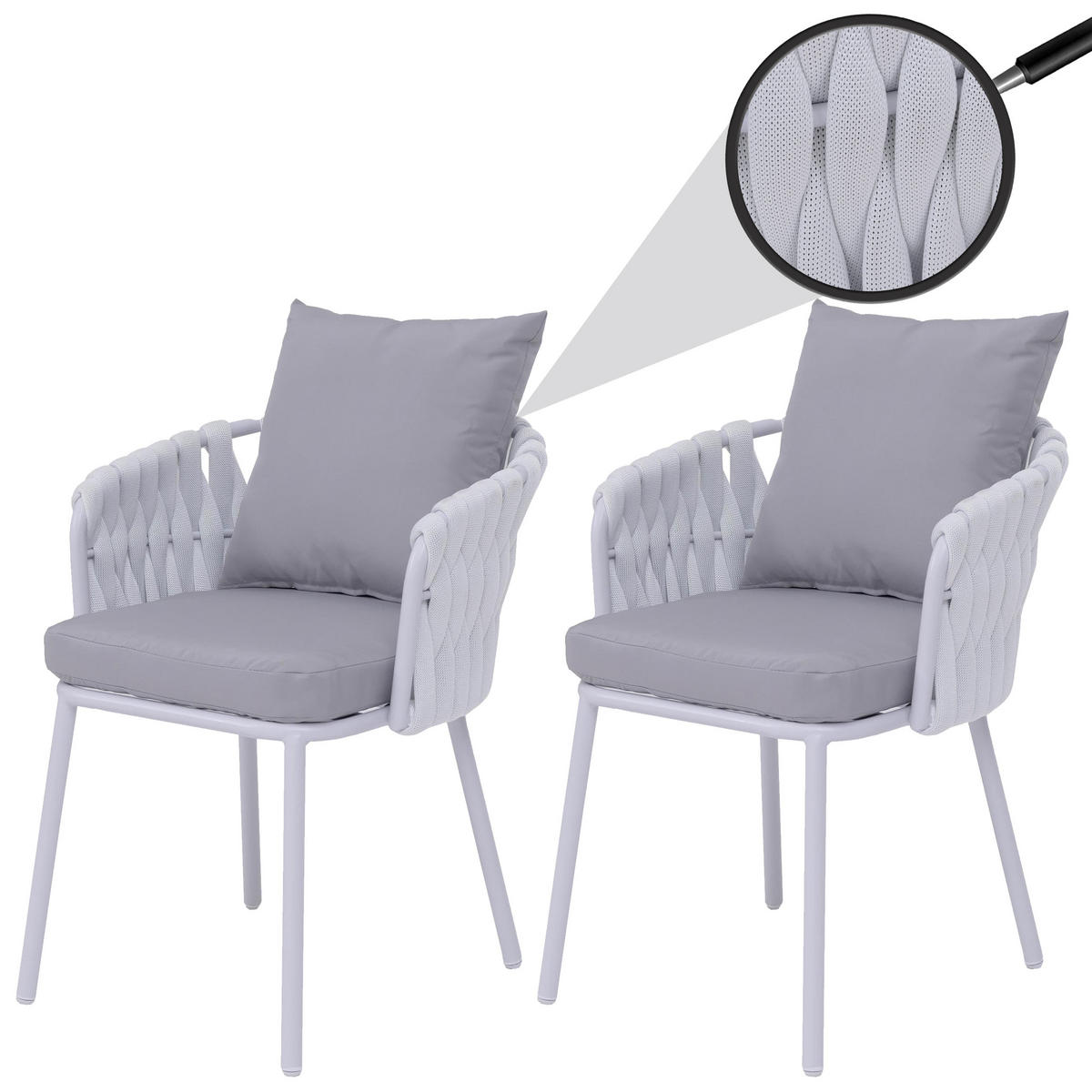 ZÁHRADNÁ STOLIČKA Svetlošedá - svetlosivá, kov (56/71/57cm) - MCW