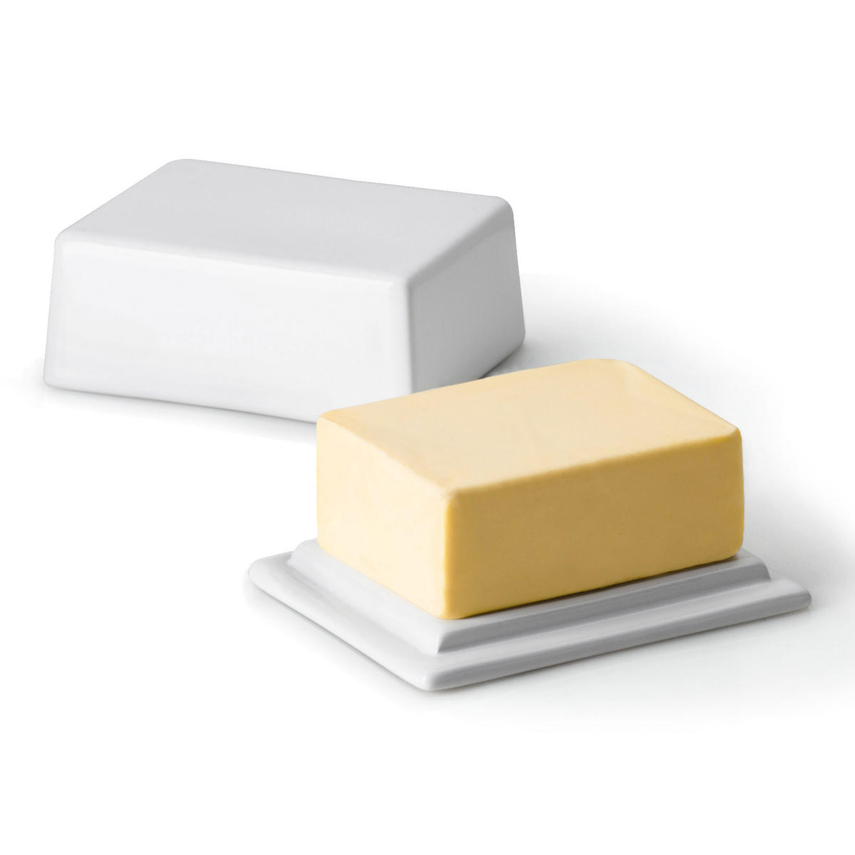BUTTERDOSE für 250 g Butter, Keramik, Weiß - Weiß, Keramik (10/6/13cm) - Continenta