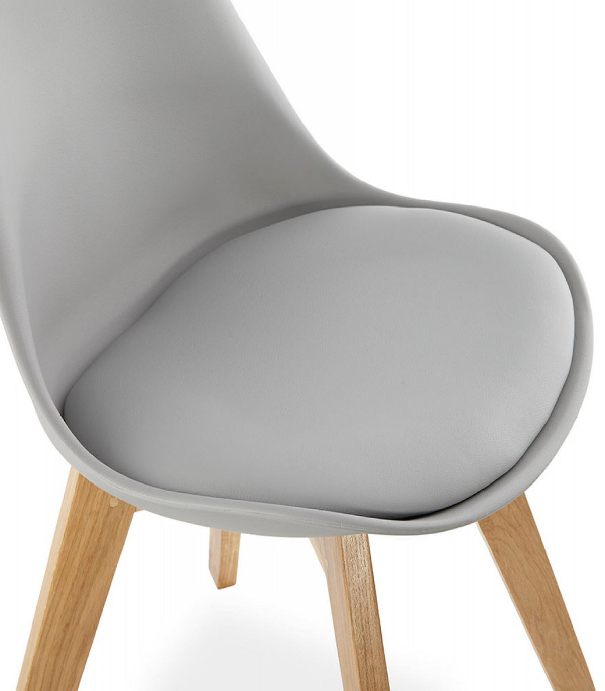 STUHL Kunstleder Holzgestell Skandinavisch, Grau 48x56x83 cm - Eichefarben/Grau, Eichenholz/Holz (48/83/56cm) - KADIMA DESIGN