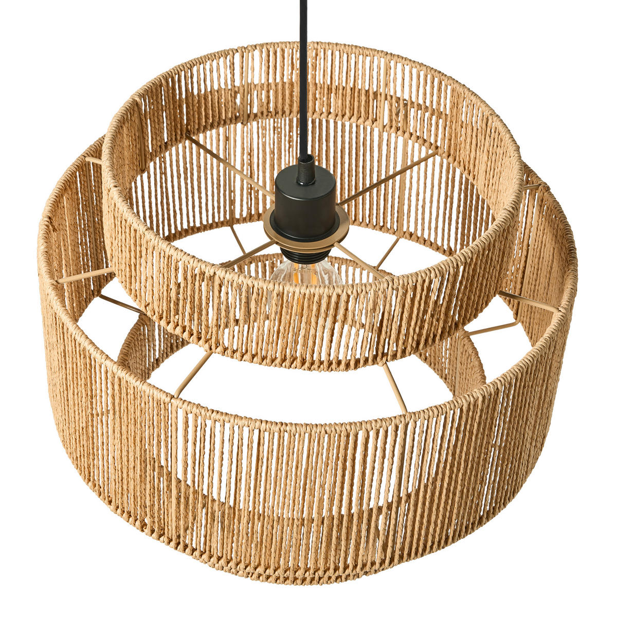 HÄNGELEUCHTE Naturfarben Wokiro - Naturfarben, Papier (40/40/87cm) - Beliani