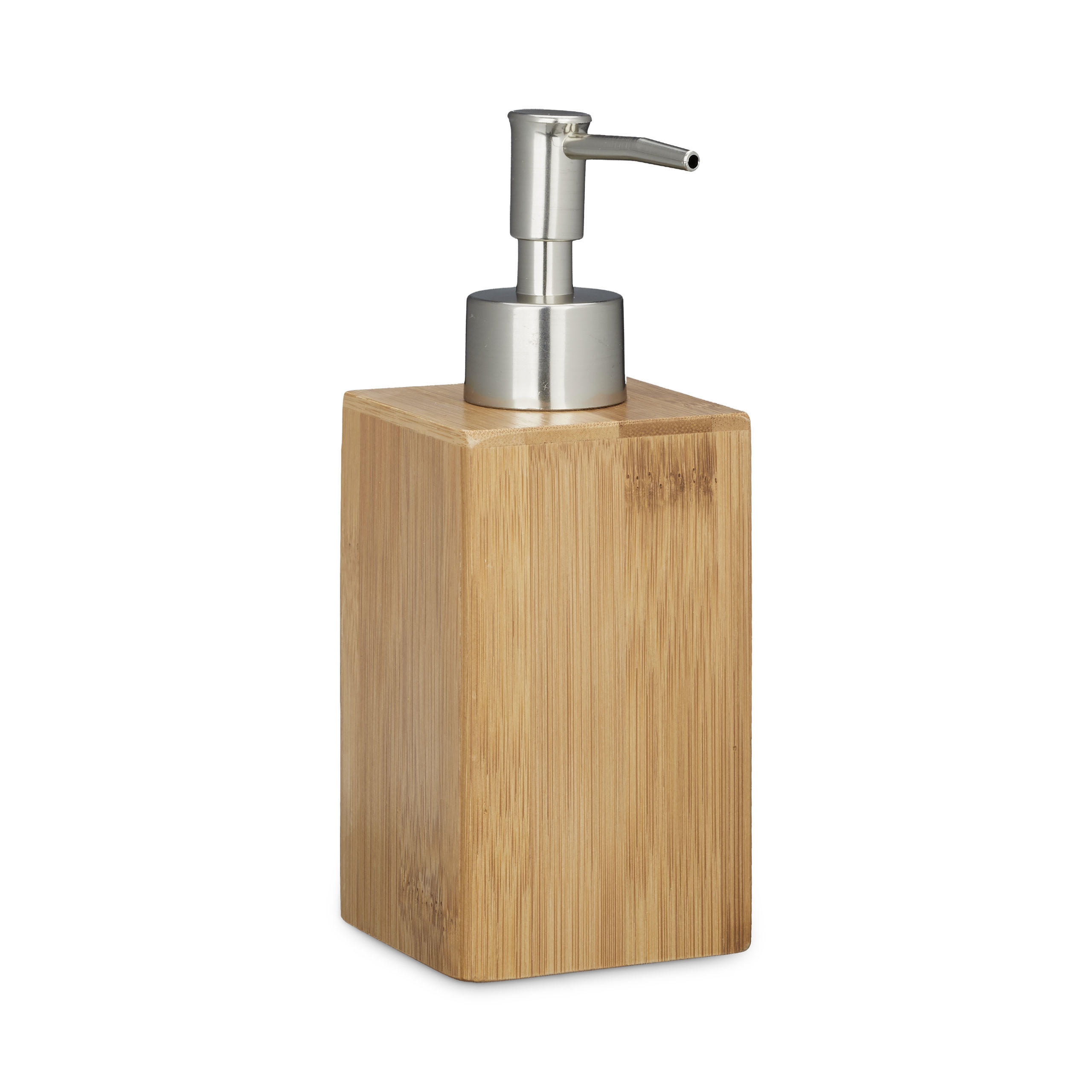 Relaxdays DÁVKOVAČ Přírodní bambus plast hranatý 240 ml